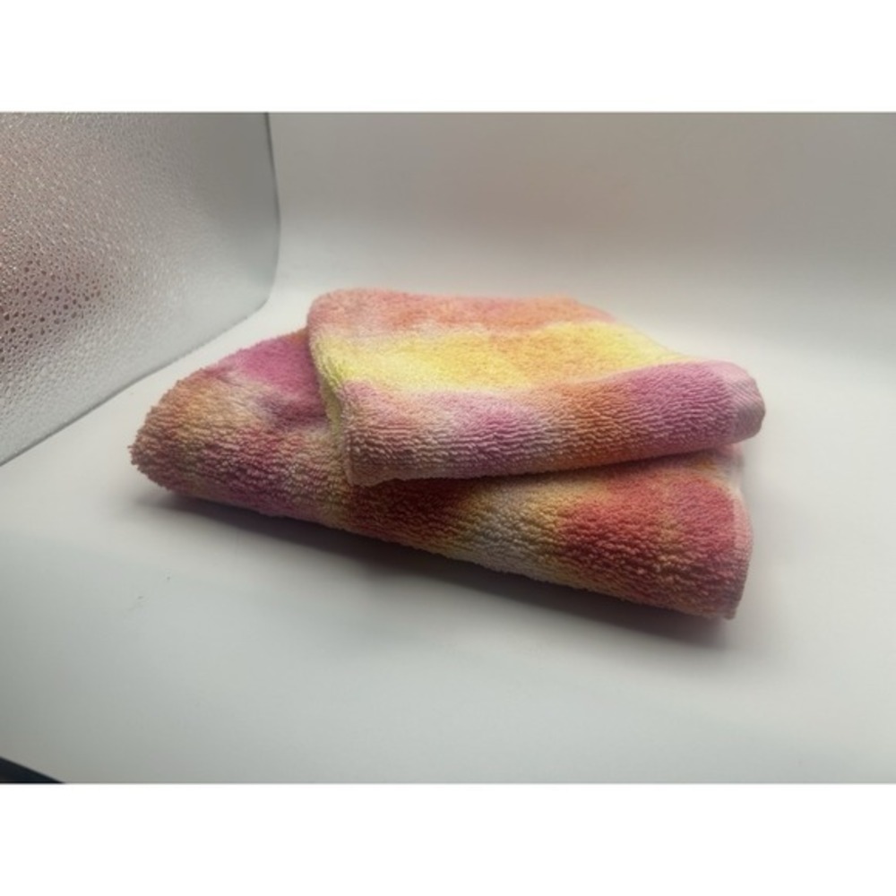 2-PC Hand Tie Dye Upcycled Hand Towel & Wash Cloth